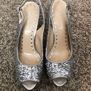 Silver sequined heels